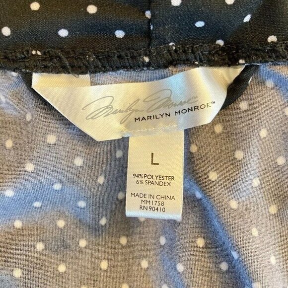 Marilyn Monroe Black And White Polka Dot 3/4 Sleeve Lightweight Short Robe L - Picture 4 of 5